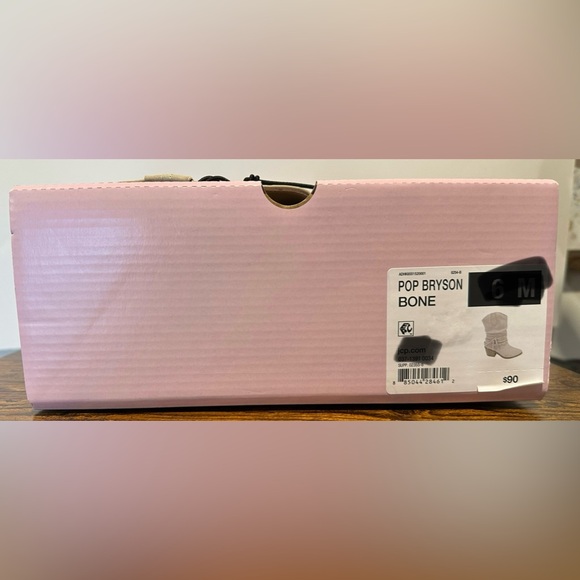 Pop Womens Bone Bryson Stacked Heel Cowboy Boots NWT Size 6 - Picture 2 of 8